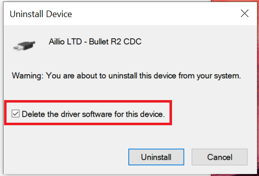 Uninstall Confirmation Dialog