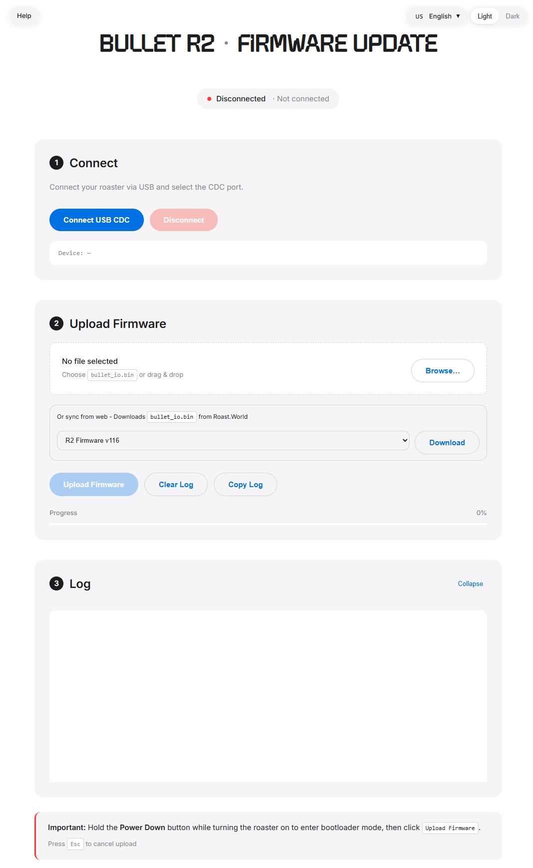 Web Updater Interface